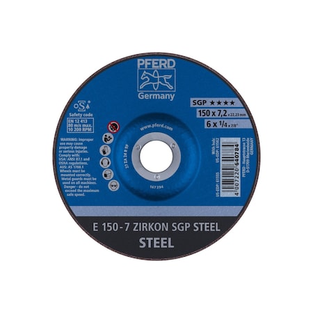 Pferd Grinding Wheel, 6"x1/4 61555